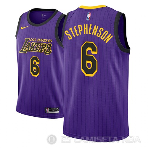 Camiseta Lance Stephenson #6 Los Angeles Lakers Ciudad 2018 Violeta - Haga un click en la imagen para cerrar